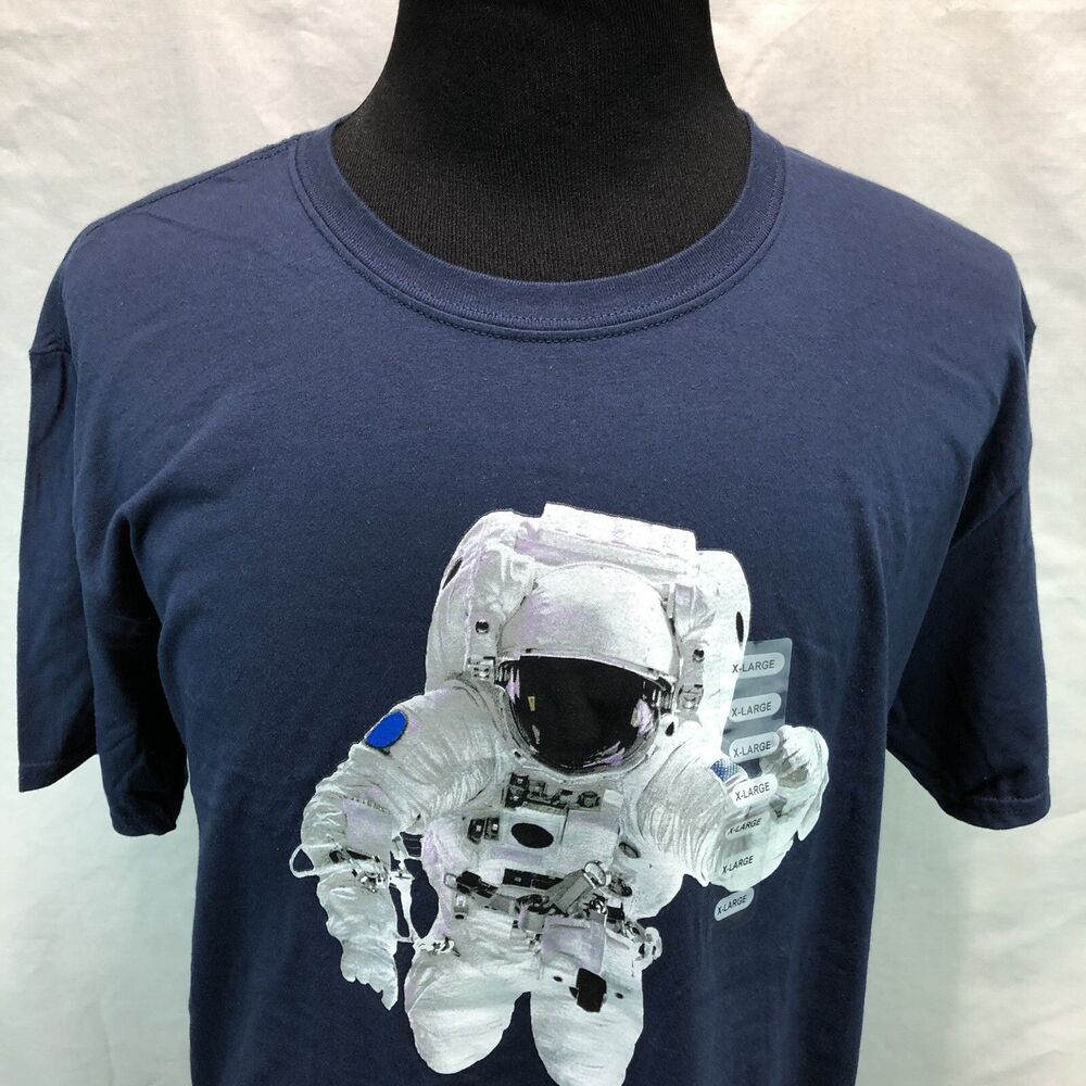Neon Riot NASA Spaceman Men's Short Sleeve Cotton Navy Tee Shirt XL XX17 NWT